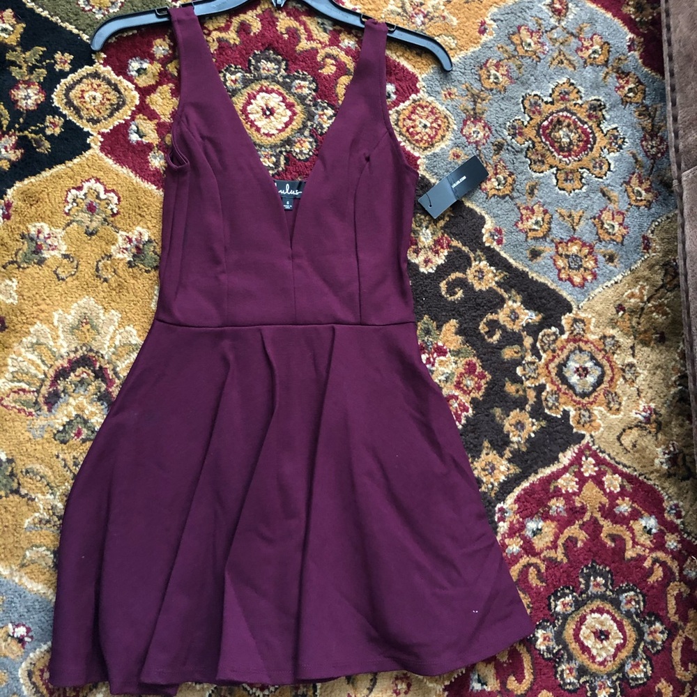 Burgundy mini dress